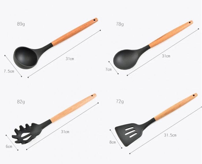 12 pieces of kitchen silicone utensils