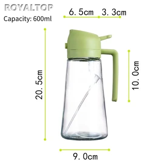 Sprayable and pourable oil bottle
